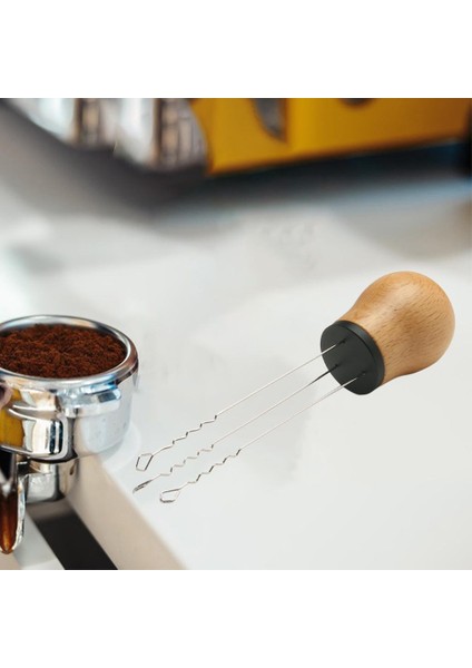 Espresso Kahve Karıştırıcı Espresso Barista Kayın Siyah Için Profesyonel Toz Dağıtım