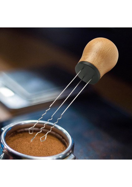 Espresso Kahve Karıştırıcı Espresso Barista Kayın Siyah Için Profesyonel Toz Dağıtım