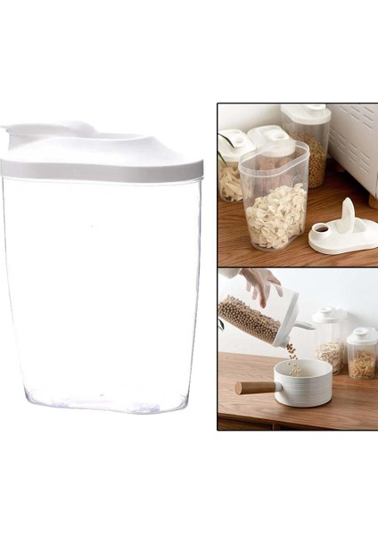 Büyük Tahıl Dispenseri Kuru Gıda Makarna Pirinç Depolama Konteyner Plastik Kutu 1500ML indirimleri