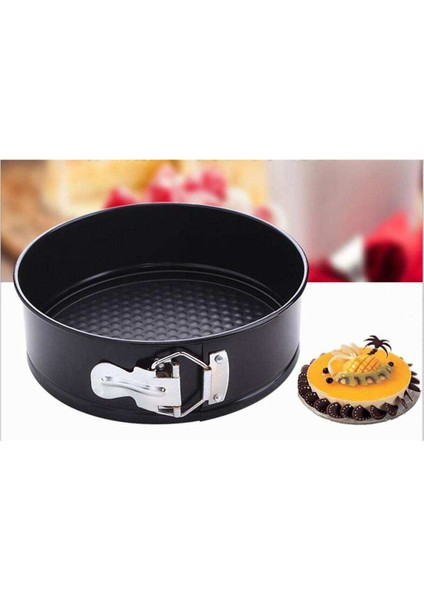 Yapışmaz Bahar Formu Yuvarlak / Kalp Kek Pişirme Fırında Kalay Pan Bakeware 22 Cmx7 cm Siyah Yuvarlak 22X7 cm modelleri