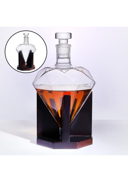 850 ml Kalp Şekli Kristal Sürahi Şarap Likörü Bourbon Şarap Pourer