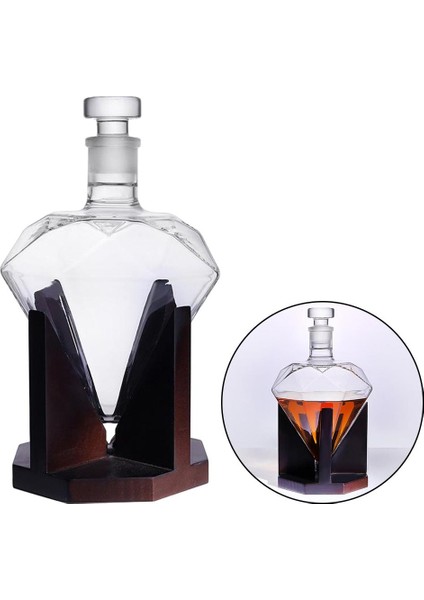 850 ml Kalp Şekli Kristal Sürahi Şarap Likörü Bourbon Şarap Pourer