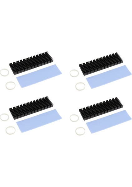 4 Parça Alüminyum M.2 2280 SSD Soğutucu Soğutma Kiti W / Silikon Termal Pad