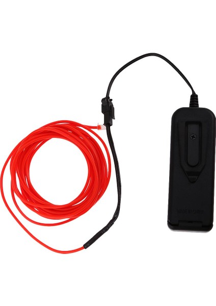 Lüminesans Neon LED Işıkları Glow El Tel Dize 5 Metre Kırmızı