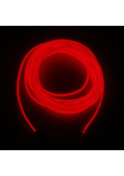 Lüminesans Neon LED Işıkları Glow El Tel Dize 5 Metre Kırmızı