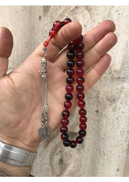 Küre Model Hareli Ateş Kehribar Benzetmesi Toz Kehribar Tesbih