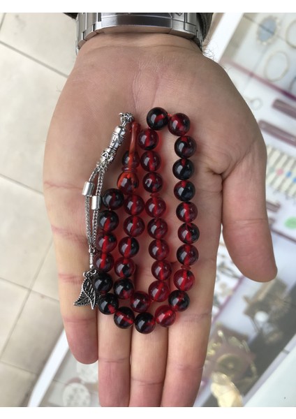 Küre Model Hareli Ateş Kehribar Benzetmesi Toz Kehribar Tesbih