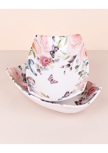 Seramik 2'li Dikdörtgen Kayık Tabak