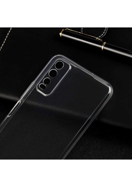 Vivo Y20 Kılıf Lüx Şeffaf Süper Silikon Kılıf + Tam Kaplayan 5d Cam Ekran Koruyucu