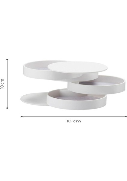 4 Katlı Dönebilen Silindir Takı ve Makyaj Organizeri