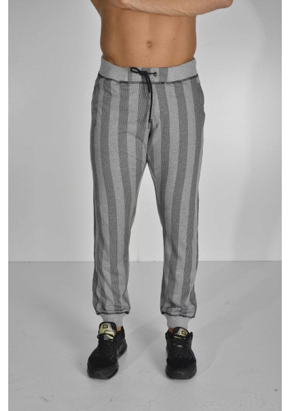 Gri Çizgili Slim Fit Eşofman Altı Stilya 807