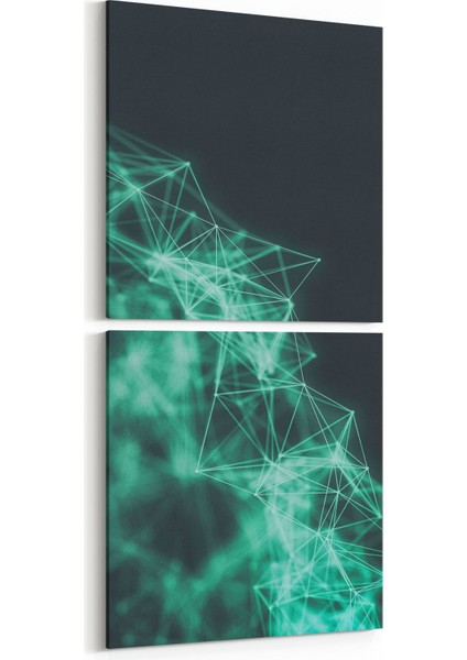 10412K2D Abstract Görsel Kare 2'li Dikey Kanvas Tablo