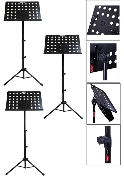 NT104-3X Şef Tipi Katlanır Nota Standı Sehpası (3LÜ Ekonomik Paket)