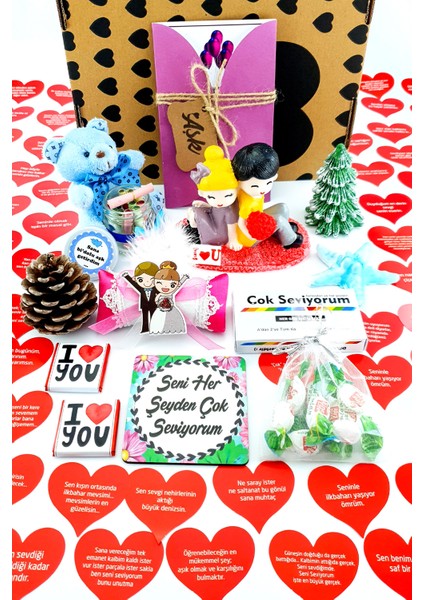 Kraft Kutuda I Love You Romantik Sevgiliye Sürpriz Paket Sürpriz Amaçlı Hediye Kutusu 1ILOVE9U9