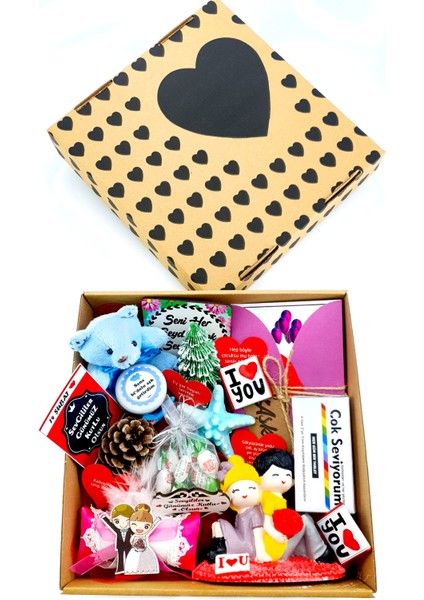 Kraft Kutuda I Love You Romantik Sevgiliye Sürpriz Paket Sürpriz Amaçlı Hediye Kutusu 1ILOVE9U9ŞBT