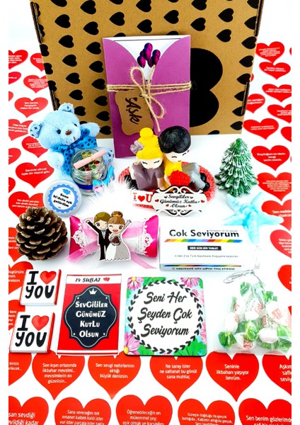Kraft Kutuda I Love You Romantik Sevgiliye Sürpriz Paket Sürpriz Amaçlı Hediye Kutusu 1ILOVE9U9ŞBT
