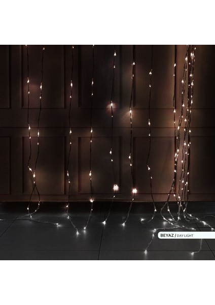 LED Akar Perde 6500K Beyaz Işık 220 V 2x2 Metre