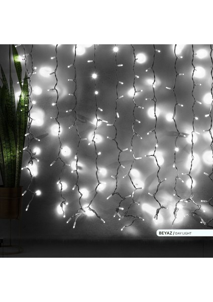 400 LED Li LED Perde 6500K Beyaz Işık 220 V