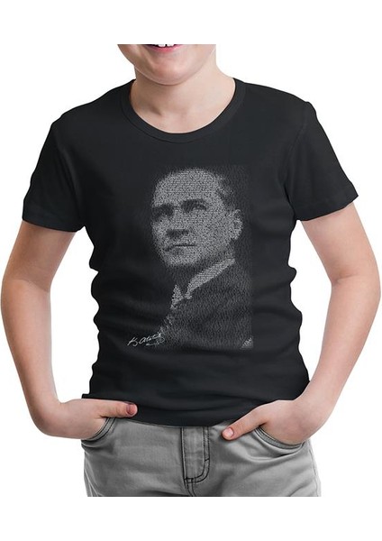Lordd T-Shirt Atatürk - Gençliğe Hitabe Siyah Çocuk Tshirt