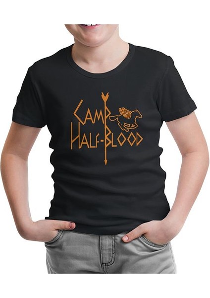 Lordd T-Shirt Camp Half-Blood Siyah Çocuk Tshirt