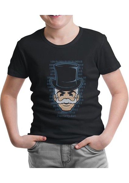 Lordd T-Shirt Mr. Robot - Fsociety Siyah Çocuk Tshirt