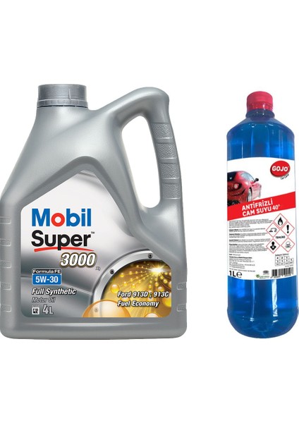 Super 3000 X1 Formula Fe 5W30 Motor Yağı 4 L ( Üretim Yılı: 2023 ) + Gojo Antifirizli Cam Suyu 1 L