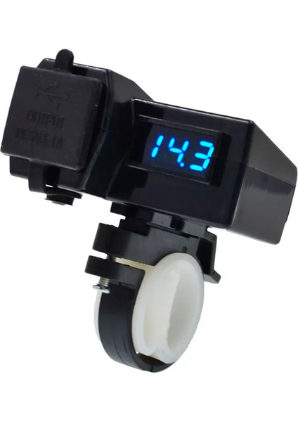 12-24 V Çift USB Motosiklet Gidon Şarj Soket Adaptörü Dijital Voltmetre (Yurt Dışından)
