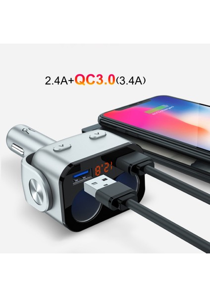 Evrensel Dijital Ekran Çift USB Araç Şarj Cihazı Çakmak Soket Adaptörü (Yurt Dışından) modelleri