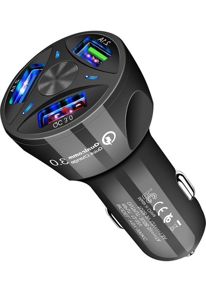 Qc3.0 Hızlı Şarj Araç Şarj Cep Telefonları Için 3-In-1 USB Şarj Adaptörü (Yurt Dışından)