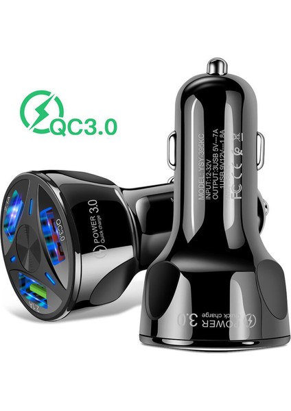 Qc3.0 Hızlı Şarj Araç Şarj Cep Telefonları Için 3-In-1 USB Şarj Adaptörü (Yurt Dışından) indirimleri