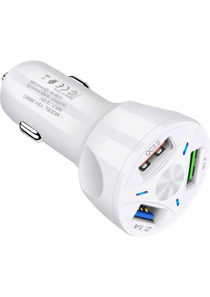 Taşınabilir 3 USB Portları Qc 3.0 Hızlı Şarj Cep Telefonu Araç Şarj Güç Adaptörü (Yurt Dışından) fiyatları