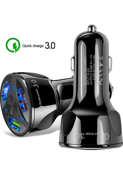 Taşınabilir 3 USB Portları Qc 3.0 Hızlı Şarj Cep Telefonu Araç Şarj Güç Adaptörü (Yurt Dışından) indirimleri