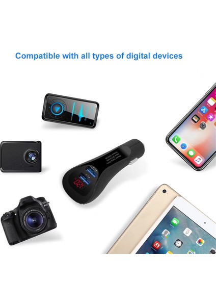 Qc 3.0 Dijital Ekran Çift USB Bağlantı Noktaları Telefonlar / Gezginler Için Araç Şarj Cihazı (Yurt Dışından) modelleri