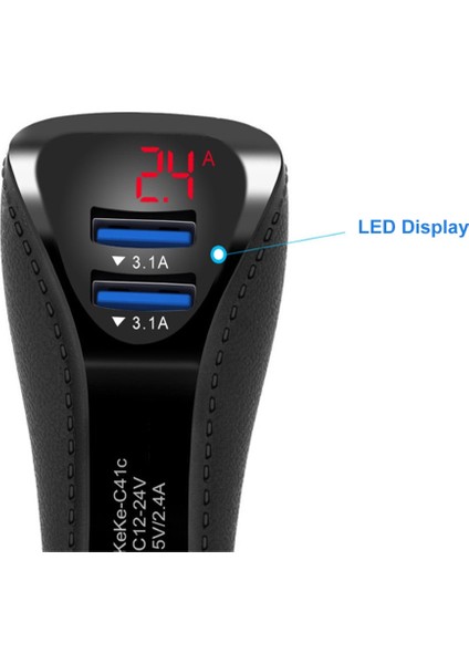 Qc 3.0 Dijital Ekran Çift USB Bağlantı Noktaları Telefonlar / Gezginler Için Araç Şarj Cihazı (Yurt Dışından) indirimleri