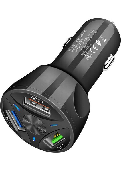 3 USB Portu Araba Araç Şarj Cihazı Qc3.0 Ios Android Için Hızlı Şarj Güç Adaptörü (Yurt Dışından) modelleri