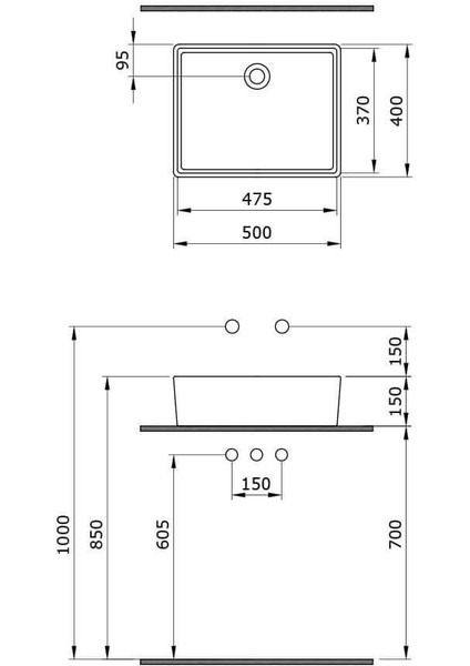 Bocchi Milano Çanak Lavabo 50 cm Mat Gri 1215-006-0125