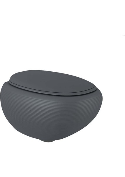 Bocchi Strata Asma Klozet Rimless Kanalsız Mat Antrasit Kapak Hariçtir 1412-020-0128