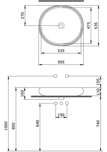 Bocchi Strata Çanak Lavabo 50 cm Mat Antrasit 1414-020-0125