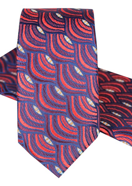 Erkek Kiraz Rengi Slim Kesim Mendilli Desenli Kravat fiyatları