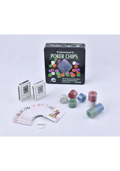 100 Chip 2 Adet Kart Setli Poker Oyunu fiyatları