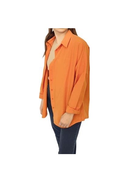 Kadın Uzun Kol Gömlek - Turuncu fırsatları