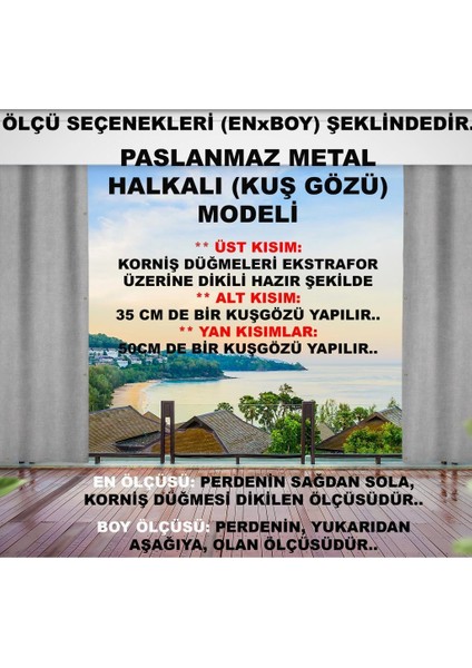 Altınpamuk Her Ölçüde Enxboy Seçenekli Kuşgözlü Balkon Perdesi-Balkon Brandası Kahve modelleri