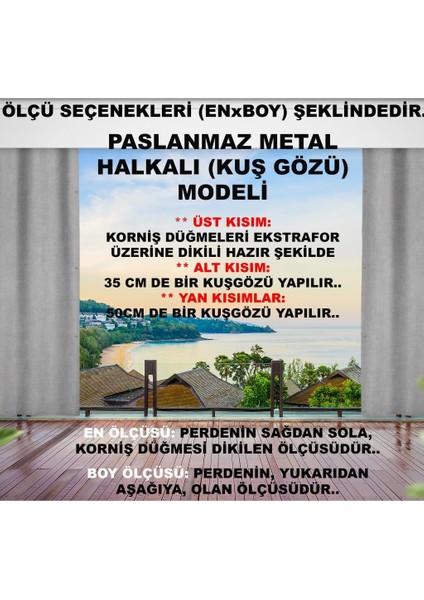 Altınpamuk Her Ölçüde Enxboy Seçenekli Kuşgözlü Balkon Perdesi-Balkon Brandası Kahve