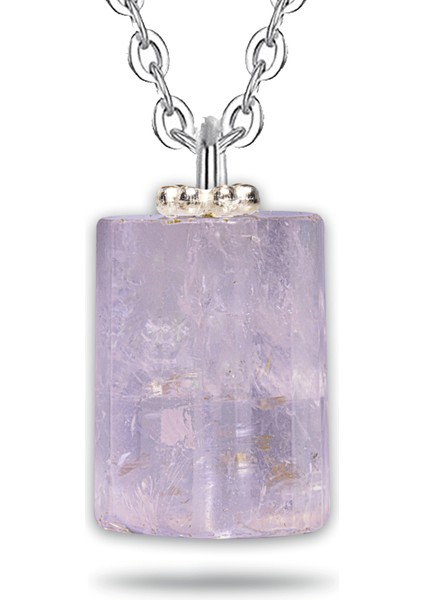 Doğal Pembe Kuvars Taşı Kolye