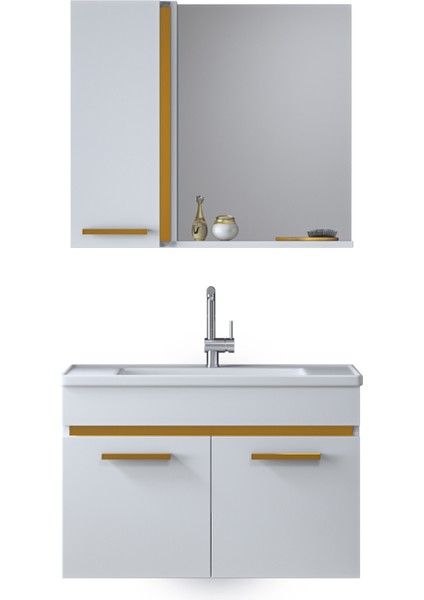 Yeni Gold Beyaz 65 cm Mdf Banyo Takımı-lavabolu banyo dolabı fırsatları
