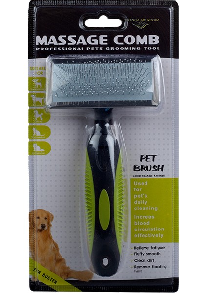 Plastik Saplı Kedi Köpek Tel Fırça 17,3X9X2,9 cm