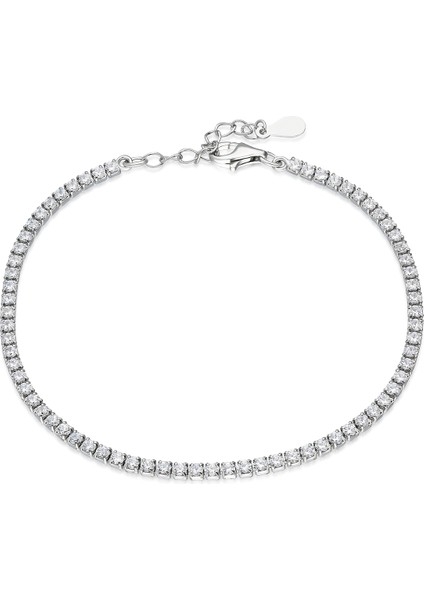 Kadın Gümüş Zirkon Taşlı Su Yolu Bileklik