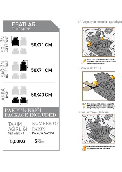 Audi A4 Sw 2001-2005 Plus Siyah Oto Paspas Seti