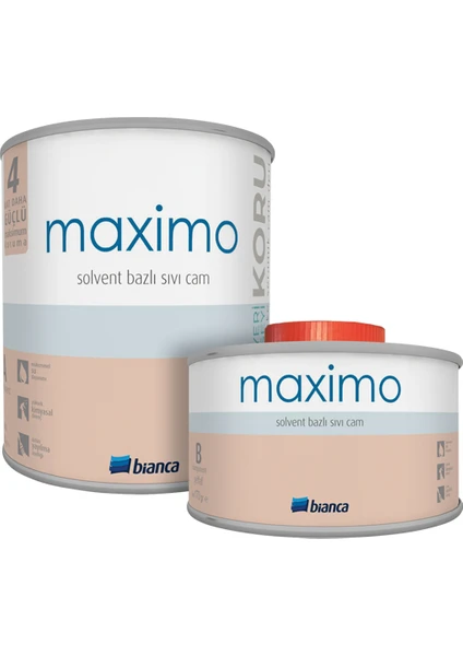 Maximo – Solvent Bazlı Sıvı Cam 0,50 kg Parlak