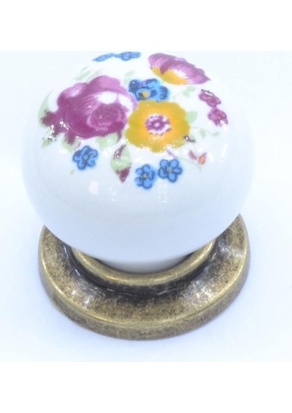 Porselen Düğme Kulp, Antik-Beyaz, 5311R04D36